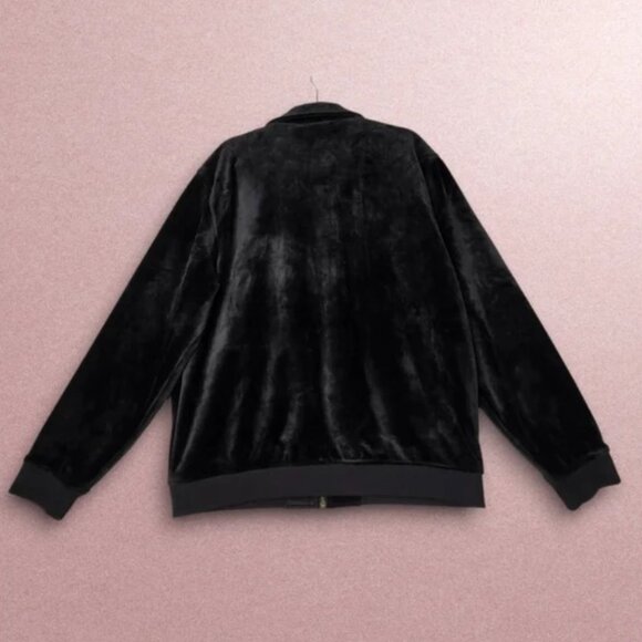 BNWOT Teddy Fresh Black Velour Full-Zip Bomber Jacket, Size XS - Picture 8 of 14